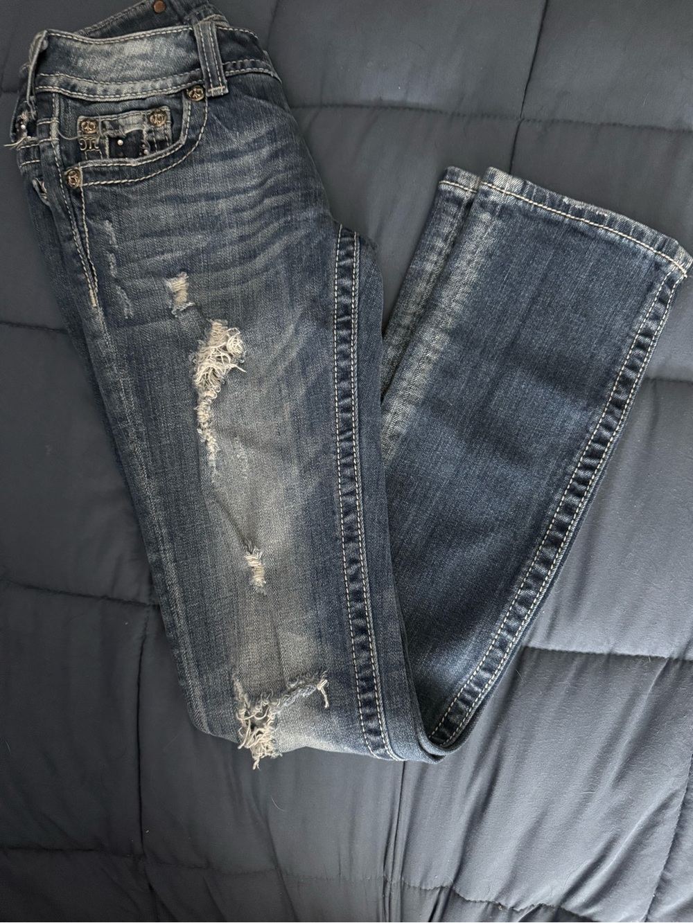 Miss Me Distressed Medium Wash Jeans - Picture 7 of 15